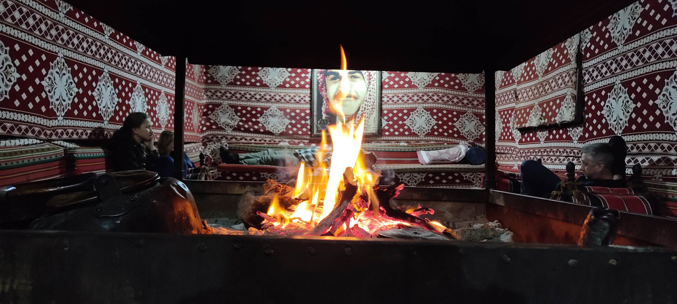 fireplace in camp wadirumhappy