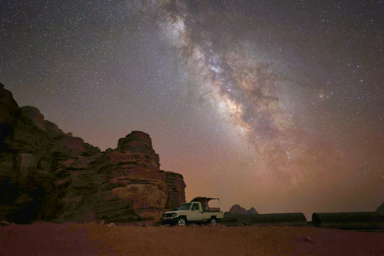 Eid car milkey way WadiRumHappyTourAndCamp Eid Car milkey way stars night WadiRumHappy