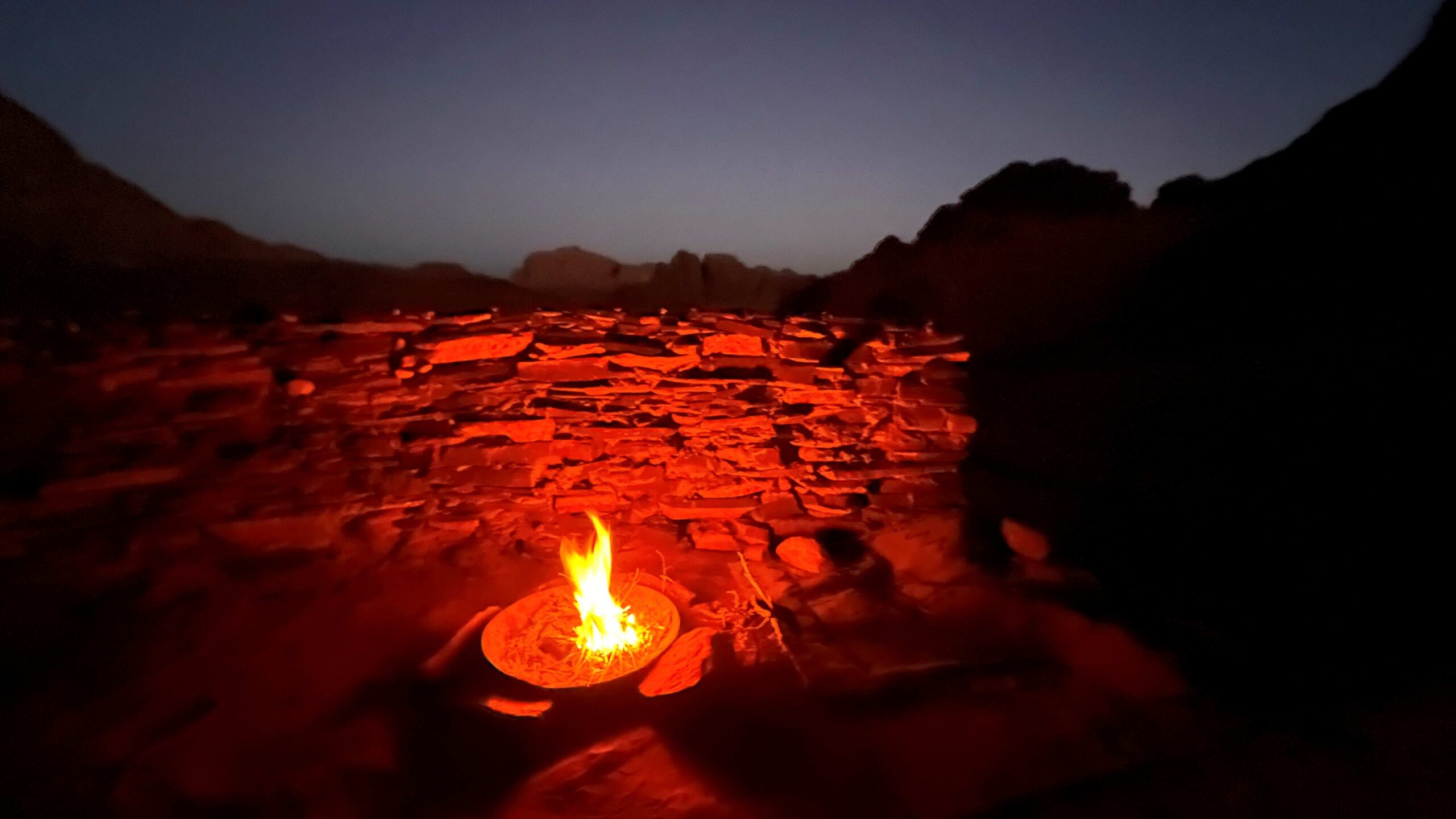 sleep under the stars in cave wadi rum happy desert fire